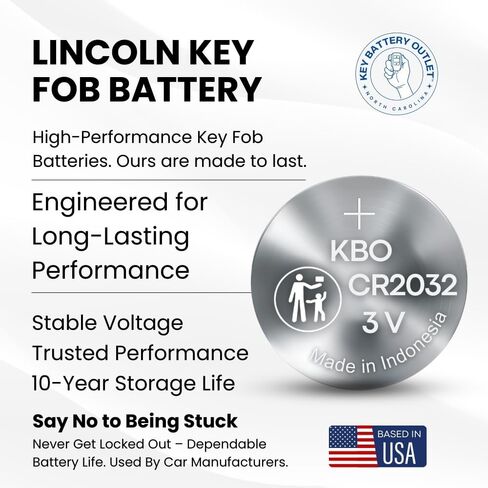 Key Fob Batteries for Lincoln CR2032 – Aviator, LS, Mark LT, MKS, MKT, MKX, MKZ, Navigator, Town Car, Zephyr – Lincoln Key Fob Battery Replacement in Saudi Arabia