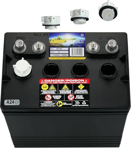 Crown CR-165 8V 165Ah Deep-Cycle Golf Cart Batteries – Full 48V Replacement for Trojan T-875 – GC8 – Fits Club Car, EZGO, Yamaha (Pack of 6) in Saudi Arabia