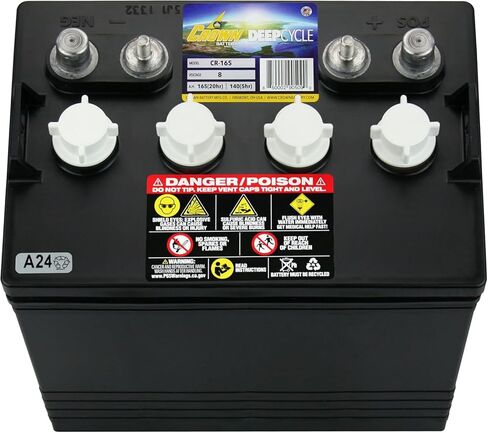 Crown CR-165 8V 165Ah Deep-Cycle Golf Cart Batteries – Full 48V Replacement for Trojan T-875 – GC8 – Fits Club Car, EZGO, Yamaha (Pack of 6) in Saudi Arabia