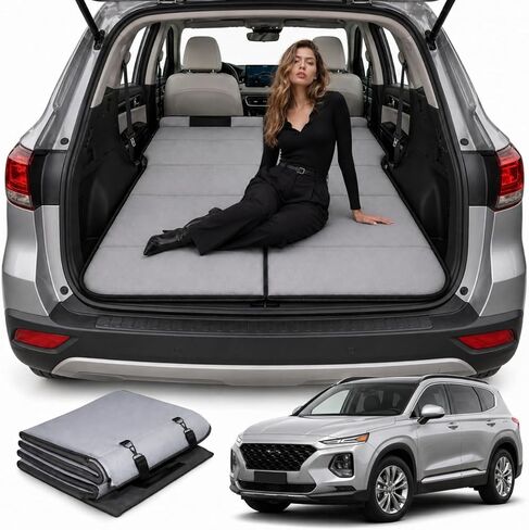 Non Inflatable Car Mattress for Hyundai Santa Fe, Car Camping Mattress, Upgraded Foldable Trunk Sleeping Pad with Storage Bag, Portable Design for Camping, Travel & Beach in Saudi Arabia