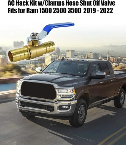 A/C HACK KIT w/Clamps Hose Shut Off Valve Fits for Ram 2019 2020 2021 2022 1500 2500 3500 Trucks Gas & Diesel, Heater Core Blend Door By-Pass Mod Fix Solving Weak/Warm Air Conditioning in Kuwait