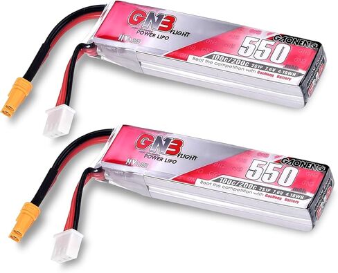 2 قطعة 550 مللي أمبير 7.6 فولت 100/200C LiHV 2S بطارية ليبو مع قابس XT30 لطائرات بدون طيار 2S FPV Racing Whoop Drone Quadcopters مثل Mobula8، Meteor85، Draknight، Pavo Pico 2S بدون فرش in Kuwait