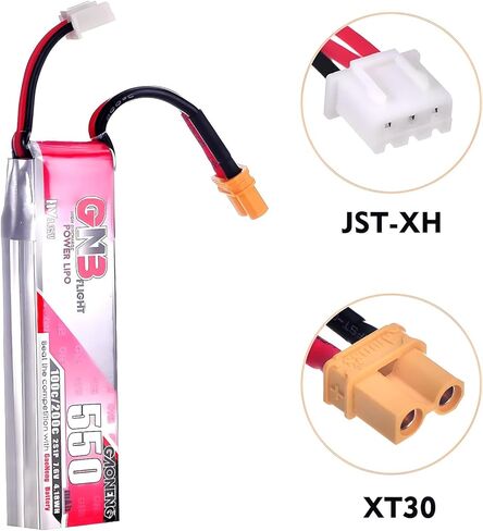 2 قطعة 550 مللي أمبير 7.6 فولت 100/200C LiHV 2S بطارية ليبو مع قابس XT30 لطائرات بدون طيار 2S FPV Racing Whoop Drone Quadcopters مثل Mobula8، Meteor85، Draknight، Pavo Pico 2S بدون فرش in Kuwait