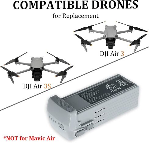 بطارية Air 3S لـ DJI، بطارية طيران ذكية 4241 مللي أمبير-14.76 فولت لاستبدال الطائرة بدون طيار من سلسلة DJI Air 3 in Kuwait