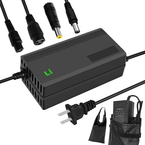 42V 3A Charger with 3-in-1 Plug for 36V Lithium Battery Such as Car Truck Lawn Mower Boat Marine Batteries (3A-DC5.5 2.1+2.5mm+DC 8mm(3 DC Plugs)) in Saudi Arabia