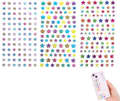 Crystal Glue Star Gem Stickers Colorful Five Pointed Stars Stick On Gems for Crafting Bling Pentagram Star Rhinestone Stickers 3D Self Adhesive Rhinestones Stars Jewels for Crafts Supplies in Saudi Arabia