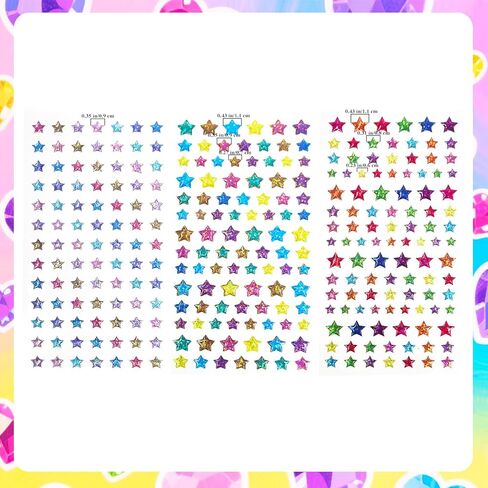 Crystal Glue Star Gem Stickers Colorful Five Pointed Stars Stick On Gems for Crafting Bling Pentagram Star Rhinestone Stickers 3D Self Adhesive Rhinestones Stars Jewels for Crafts Supplies in Saudi Arabia