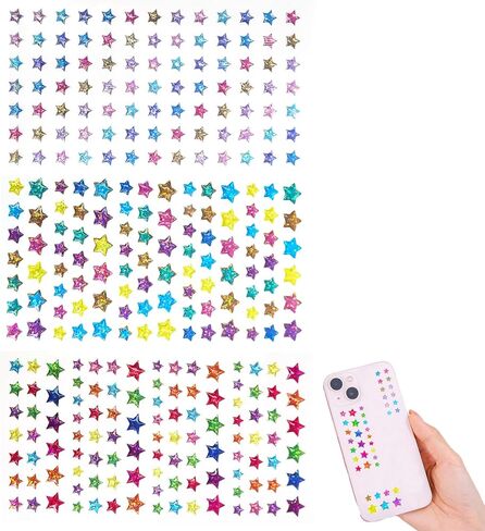 Crystal Glue Star Gem Stickers Colorful Five Pointed Stars Stick On Gems for Crafting Bling Pentagram Star Rhinestone Stickers 3D Self Adhesive Rhinestones Stars Jewels for Crafts Supplies in Saudi Arabia