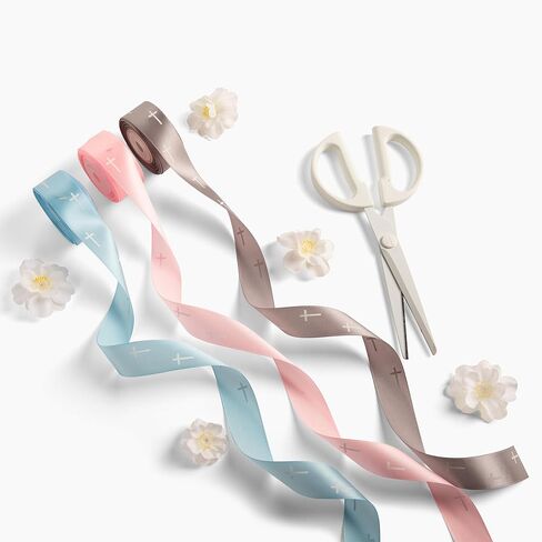 Religion Satin Ribbon for Gift Wrapping Bows Craft DIY Projects - 10 Yards - Blue with White Cross Printing - 1 Inch Width/10 Yards per roll in Saudi Arabia