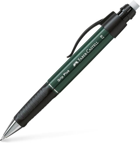 قلم رصاص ميكانيكي Faber-Castell Grip Plus + 12 × 0.7 مم سلاسل إعادة تعبئة HB + عبوات ممحاة في عبوة مظروف - برميل أخضر in Kuwait