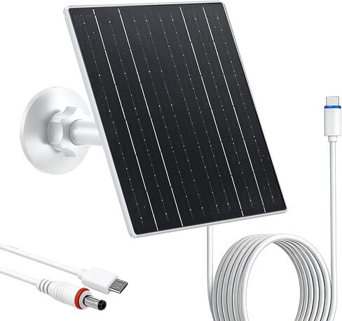 Zivif 10W Solar Charger, 5V Solar Panel for Security Cameras with USB-C/Micro USB/DC 5.5x2.1mm Ports, IP66 Waterproof, 360° Adjustable Mount & 7.2ft Cable in Saudi Arabia