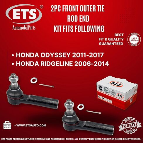 ETS 2 Pc Outer Tie Rod End RH&LH Pair ES800333 Fits 2011-2017 Honda Odyssey, 2006-2014 Honda Ridgeline in Kuwait