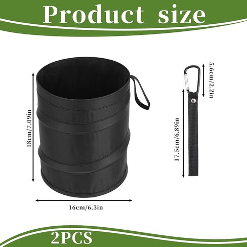 2 Pack Small Foldable Trash Can, Suspended Vehicle Trash Can, Foldable Nylon Trashcan for Cars, Suvs, Trucks, Rvs in Kuwait