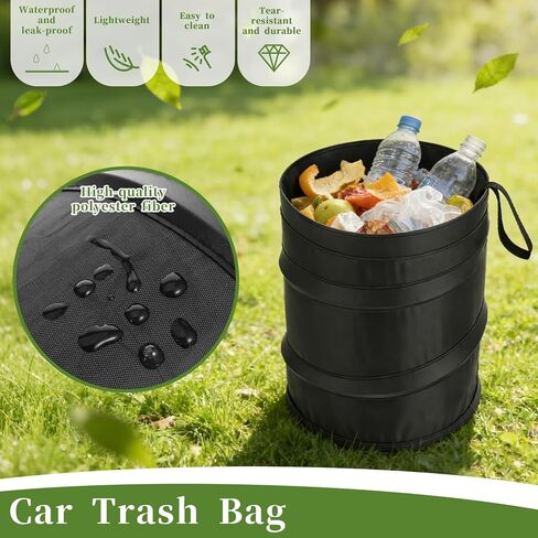 2 Pack Small Foldable Trash Can, Suspended Vehicle Trash Can, Foldable Nylon Trashcan for Cars, Suvs, Trucks, Rvs in Kuwait