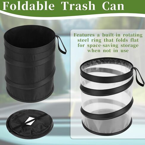 2 Pack Small Foldable Trash Can, Suspended Vehicle Trash Can, Foldable Nylon Trashcan for Cars, Suvs, Trucks, Rvs in Kuwait