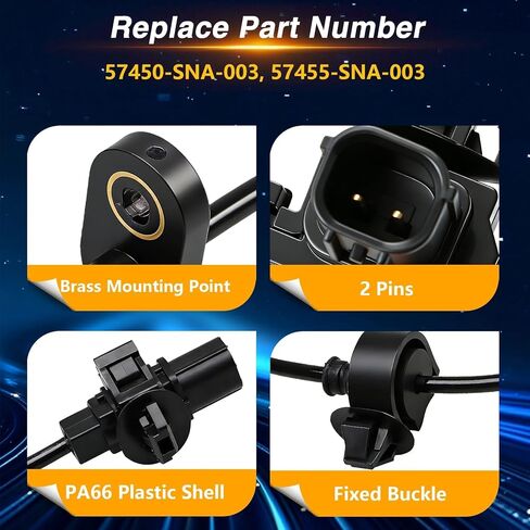 ABS Wheel Speed Sensor Compatible with Honda Civic 2006-2011 Replace # 57450-SNA-003, 57455-SNA-003 (Front Left/Right) in Kuwait