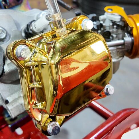 غطاء الصمام ذهبي مع فاصل غطاء صمام البليت فضي لمحرك Predator Non-Hemi 212cc لـ Coleman BT200X CT200U Go Kart لأجزاء Honda GX160 GX200 Engine Go Kart in Saudi Arabia