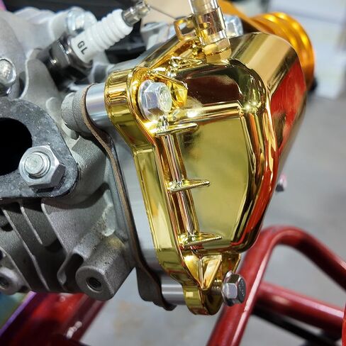 غطاء الصمام ذهبي مع فاصل غطاء صمام البليت فضي لمحرك Predator Non-Hemi 212cc لـ Coleman BT200X CT200U Go Kart لأجزاء Honda GX160 GX200 Engine Go Kart in Saudi Arabia