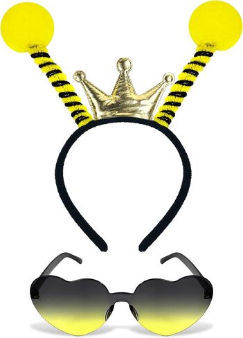 Dolkoic Bee Bopper هوائي عقال النحلة العصابات الشعر والنظارات الشمسية لعيد الهالوين عيد ميلاد تحت عنوان حفلة تنكرية للحفلات التنكرية in Kuwait