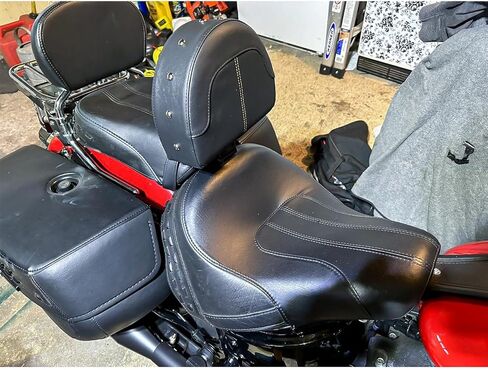 Mofun Driver Backrest Rider Back Rest PU Pad Mount Kit متوافق مع Harley Heritage Softail مع مقاعد المخزون 2018-2025، جلد البولي يوريثان in Kuwait