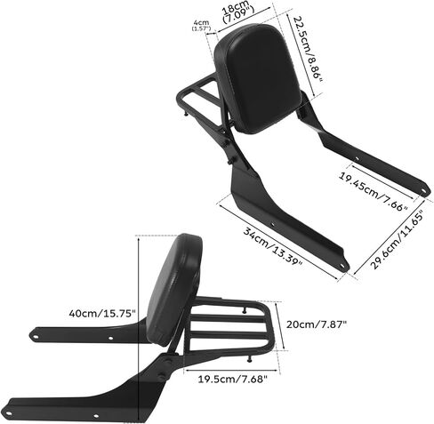 Detachable Backrest Sissy Bar W/Luggage Rack For Honda Shadow Spirit 750 VT750C2 2007-2014 Shadow Phantom 750 VT750C2B 2010-2015 in Saudi Arabia