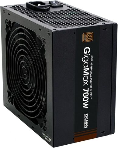 Zalman GigaMax 700W 80 Plus Bronze Certified Power Supply ATX PSU, 105° Capacitor, 120mm Ultra Quiet Cooling Fan, Non-Modular, 5 Year Warranty in Saudi Arabia