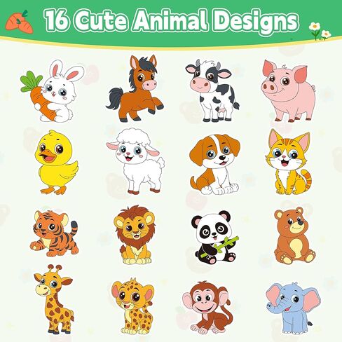 1200Pcs Animal Stickers 2 Roll 1.5''Farm Animal Stickers 16 Designs Stickers with Perforated Line Self Adhesive Round Lion Sheep Stickers for Toddlers Scrapbook Teacher Reward Classroom Party Supplies in Saudi Arabia