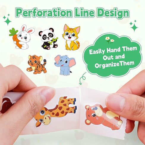 1200Pcs Animal Stickers 2 Roll 1.5''Farm Animal Stickers 16 Designs Stickers with Perforated Line Self Adhesive Round Lion Sheep Stickers for Toddlers Scrapbook Teacher Reward Classroom Party Supplies in Saudi Arabia