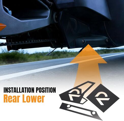 Rear Lower Accent Panels Kit Compatible with Polaris Slingshot 2015-2025 - 3pcs Black Aluminum | Aggressive Rear Diffuser Style for Slingshot Accessories in Kuwait