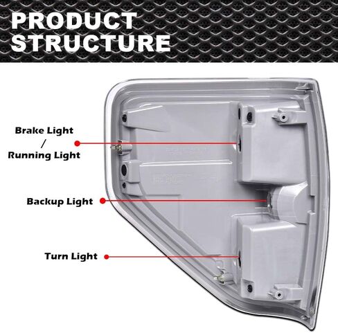 مجموعة المصابيح الخلفية CNNELL متوافقة مع Ford F150 2009-2014 المتوافقة مع الكابينة العادية ذات البابين | كابينة إضافية بأربعة أبواب | كابينة الطاقم ذات 4 أبواب لا تناسب الطراز الأصلي مع سائق LED وجانب الركاب in Kuwait
