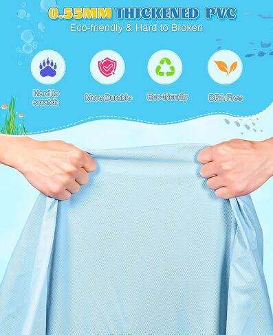118" Extra Large Splash Pad - Non-Slip Splash Pad for Kids and Dogs Thickened Dog Pool with Sprinkler Outdoor Water Toys Giant Fountain Play Mat for Toddlers Children Adults Pets in Saudi Arabia