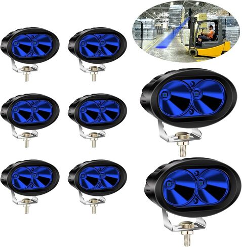 8PCS LED Forklift Light Blue Safety Light,Biqing 20W Warehouse Pedestrian Warning Spot Lights 12V-80V for Motorcycle/Tractor/Forklift in Saudi Arabia