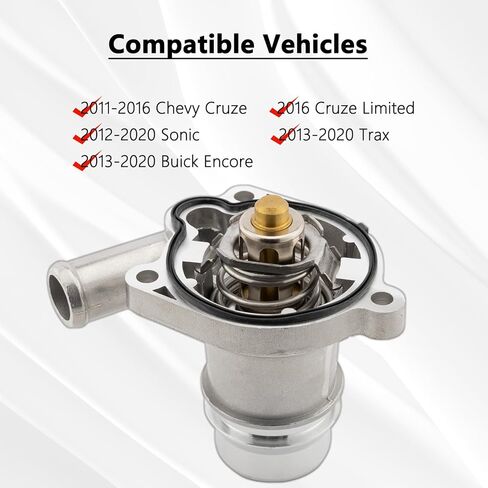 Aluminum Coolant Thermostat Housing Assembly Compatible with Chevy Cruze, Cruze Limited, Sonic, Trax, Replace 902-808 25200455 55565336 55579010 55593034 in Saudi Arabia
