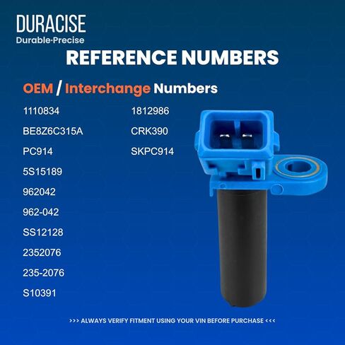 مستشعر موضع العمود المرفقي للمحرك من DURACISE متوافق مع 2011-2019 Ford Fiesta 1.6L، استبدل #BE8Z-6C315-A، 1110834، PC914، 5S15189، 962-042، SS12128 in Kuwait