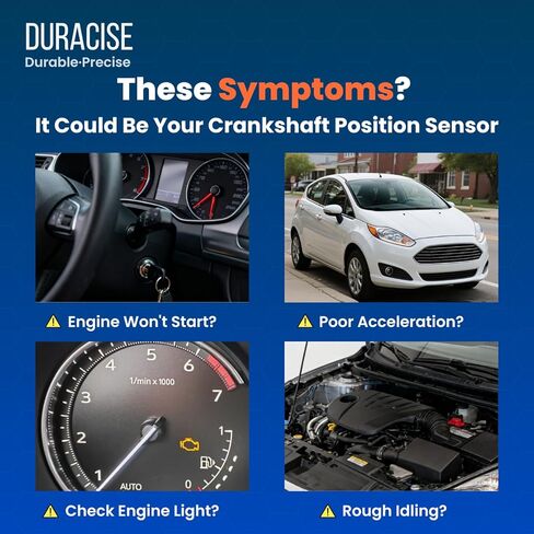 مستشعر موضع العمود المرفقي للمحرك من DURACISE متوافق مع 2011-2019 Ford Fiesta 1.6L، استبدل #BE8Z-6C315-A، 1110834، PC914، 5S15189، 962-042، SS12128 in Kuwait