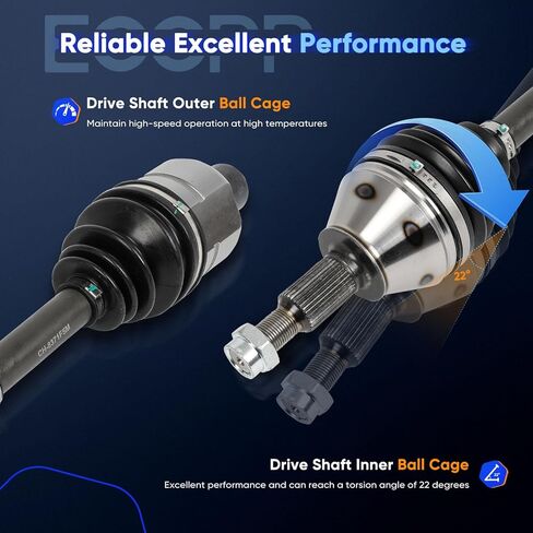 ECCPP 4WD Front Left or Right CV Axle for Ram 1500/1500 Classic 2012-2020 - Driver or Passenger Side CV Joint Shaft - 66-3740HD in Kuwait