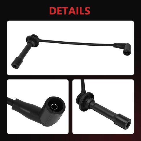 HYR 7mm silicone Spark Plug Wire Set 3PCS for John Deere 825i S4 Gator, MIA11722 MIA11723 MIA11724, High Performance Black Ignition Cable Wire in Kuwait