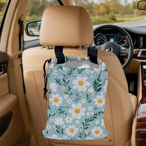 Be Kind Car Trash Bag,Watercolor Flowers Strap Drawstring Car Garbage Bags,Car Back Seat Organizer with Adjustable Buckle for Car Accessories in Saudi Arabia