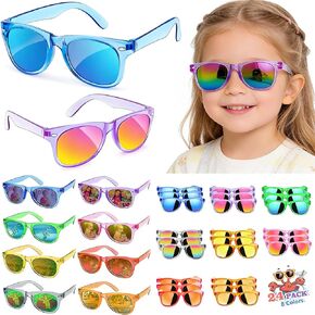 Kids Sunglasses Bulk Party Favors, Neon Polarized UV400 Protection for Boys Girls Ages 3-8, Goodie Bags Stuffers for Birthday Valentine Beach Pool & Classroom Party Supplies (16 Packs) in Saudi Arabia