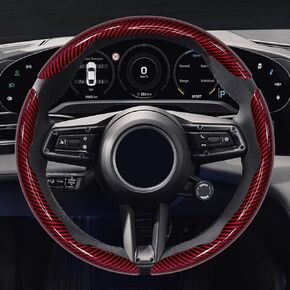 3PCS Carbon Fiber Steering Wheel Cover, Anti-Slip & Segmented Design, Snap on Car Steering Wheel Cover, Universal 99% Vehicle Wrap Grip Protector, Car Interior Accessories (Black) in Saudi Arabia