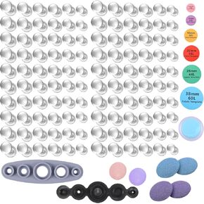 120Pcs Cover Button Kits with Tools, 6 Sizes & Fabric Template DIY Fabric Covered Buttons Set for DIY Covered Buttons, Clothes, Hats, Backpacks and Crafts (Silver, 120Pcs) in Saudi Arabia