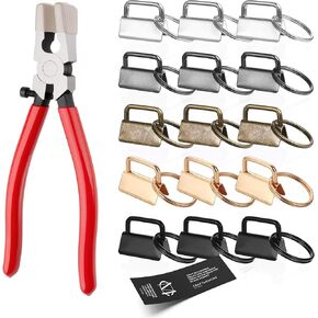 مجموعة أدوات Key Fob من Craftmemore مع كماشة تشغيل، 1 بوصة، 40 قطعة في 5 لمسات نهائية لسلسلة المفاتيح والسوار وصناعة الحبل in Kuwait