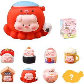 3 Pcs Izakaya Food Piggy Blind Box, Cute Food Themed Pig Desk Decor, Cute Pig Collectible Toys, Ornament Gift, Single Box in Kuwait