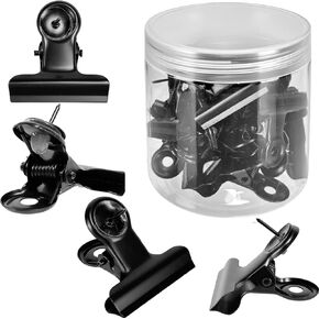 20 Pcs Black Push Pin Clips Heavy Duty Push Pins with Clips Thumb Tacks Clips Metal Cubicle Clips Board Pins No Holes for Bulletin Board Cork Board Photo Wall in Saudi Arabia