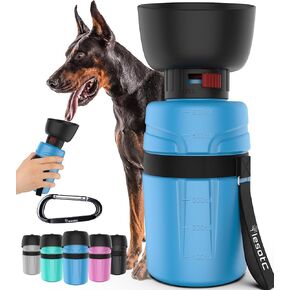 Pet Water Bottle,Dog Travel Water Bottle for Dogs,Upgraded 2 in 1 Drinking Cup Dispenser for Pets,with 2 Collapsible Bowls,Leakproof Foldable Food Bowl for Outdoor Travel Walking Hiking BPA Free in Kuwait