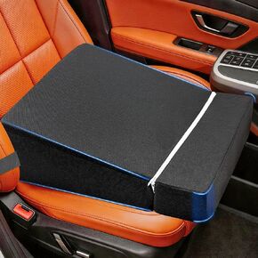 Car Seat Cushion High Density Foam Wedge Car Seat Cushions with Removable Extension pad for Short People to Improve Driving View for Long Driving Travel Washable Cover in Saudi Arabia