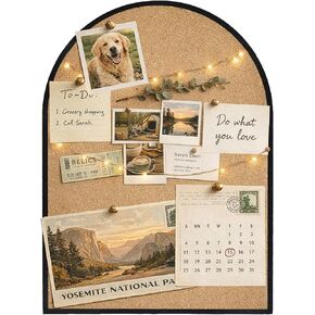 Self-Adhesive Arch Pin Cork Board, 10.4" x 14.4" 1/2" Thick (Black) in Saudi Arabia