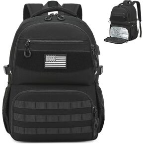 Laptop Lunch Backpack for Men - Large Capacity Tactical Insulated Backpack Cooler with USB Post and Lunch Box Compartment RFID Lunch Box Backpack for Work, Travel, Picnic, Black in Saudi Arabia