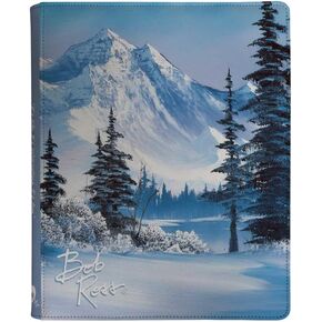 Ultra PRO - Bob Ross Winter Paradise 9-Pocket Zippered PRO-Binder, Trading Card Collector Organizer Bob Ross Merch Premium Storage Leatherette Binder Side-Loading Scenic Artwork in Kuwait