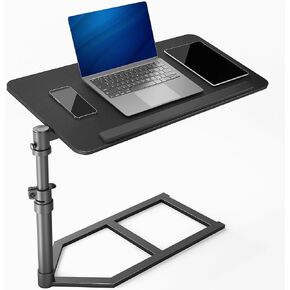 Height Adjustable Under Mattress 30 inch Bedside Desk, Works with Lofts and Beds Without Frames, Tilting Desktop, Fits Laptops, Books, and More, Black in Saudi Arabia